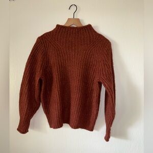 Madewell Loretta Mockneck Pullover Sweater Heather Cinnabar Small